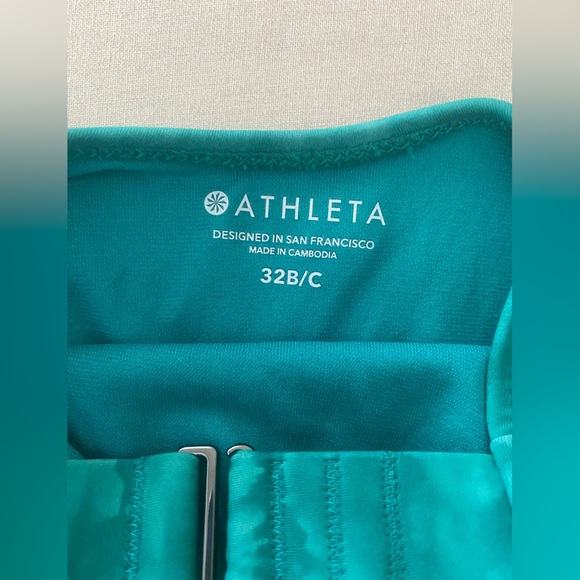 Athleta Maldives Printed Tankini in Green - 32 B/C Women’s Swim Top Teal Beach - Picture 5 of 7